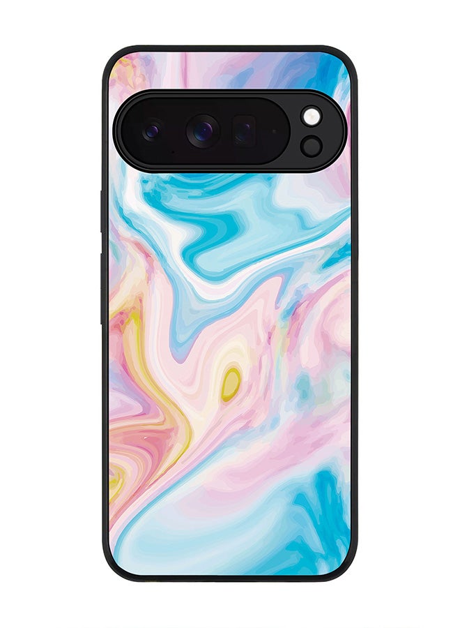 Stylizedd For Google Pixel 10 Pro XL Case,Slim fit Camera Protection, Shockproof Thin Phone cover  - Marble Print Aqua - Image 1